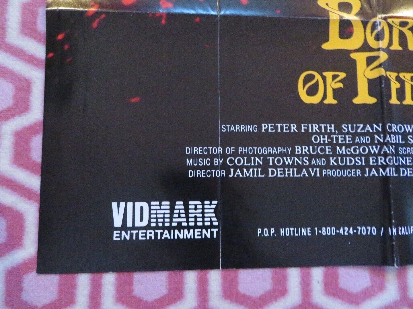 BORN OF FIRE FOLDED US ONE SHEET POSTER PETER FIRTH SUZAN CROWLEY 1987 Movie posters