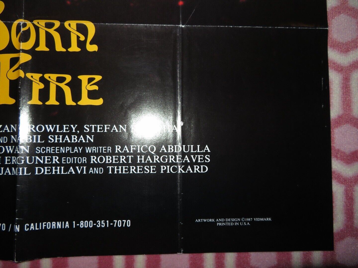 BORN OF FIRE FOLDED US ONE SHEET POSTER PETER FIRTH SUZAN CROWLEY 1987 Movie posters