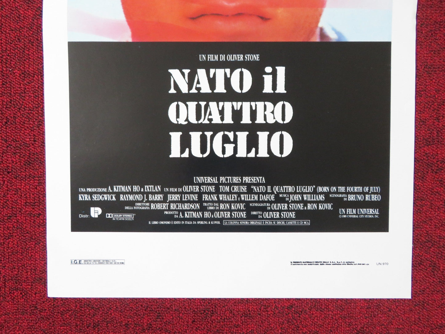 BORN ON THE FOURTH OF JULY ITALIAN LOCANDINA POSTER TOM CRUISE OLIVER STONE 1989 Rendezvous Cinema Movie posters