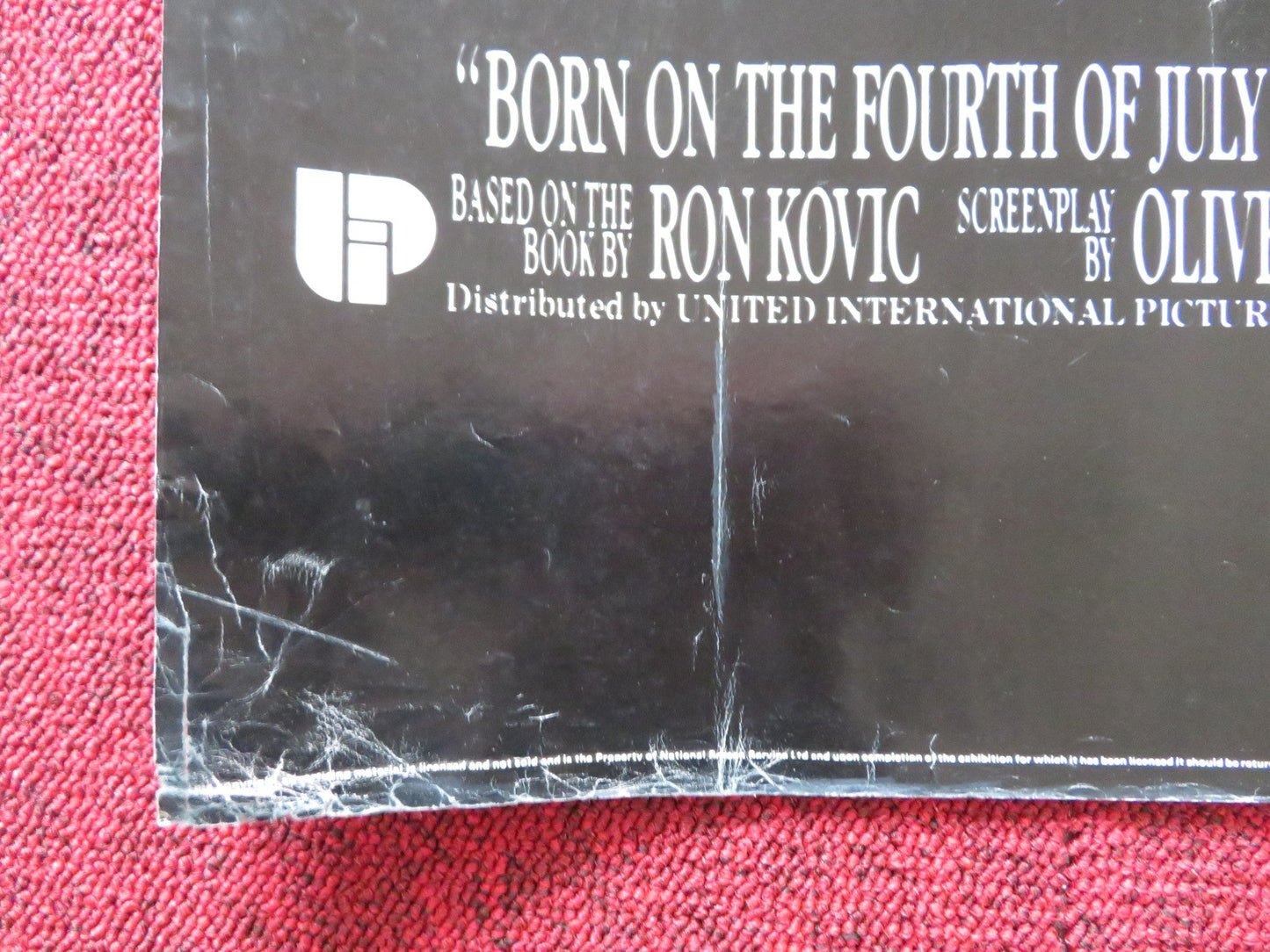BORN ON THE FOURTH OF JULY UK QUAD POSTER FOLDED TOM CRUISE OLIVER STONE 1989 Rendezvous Cinema Movie posters