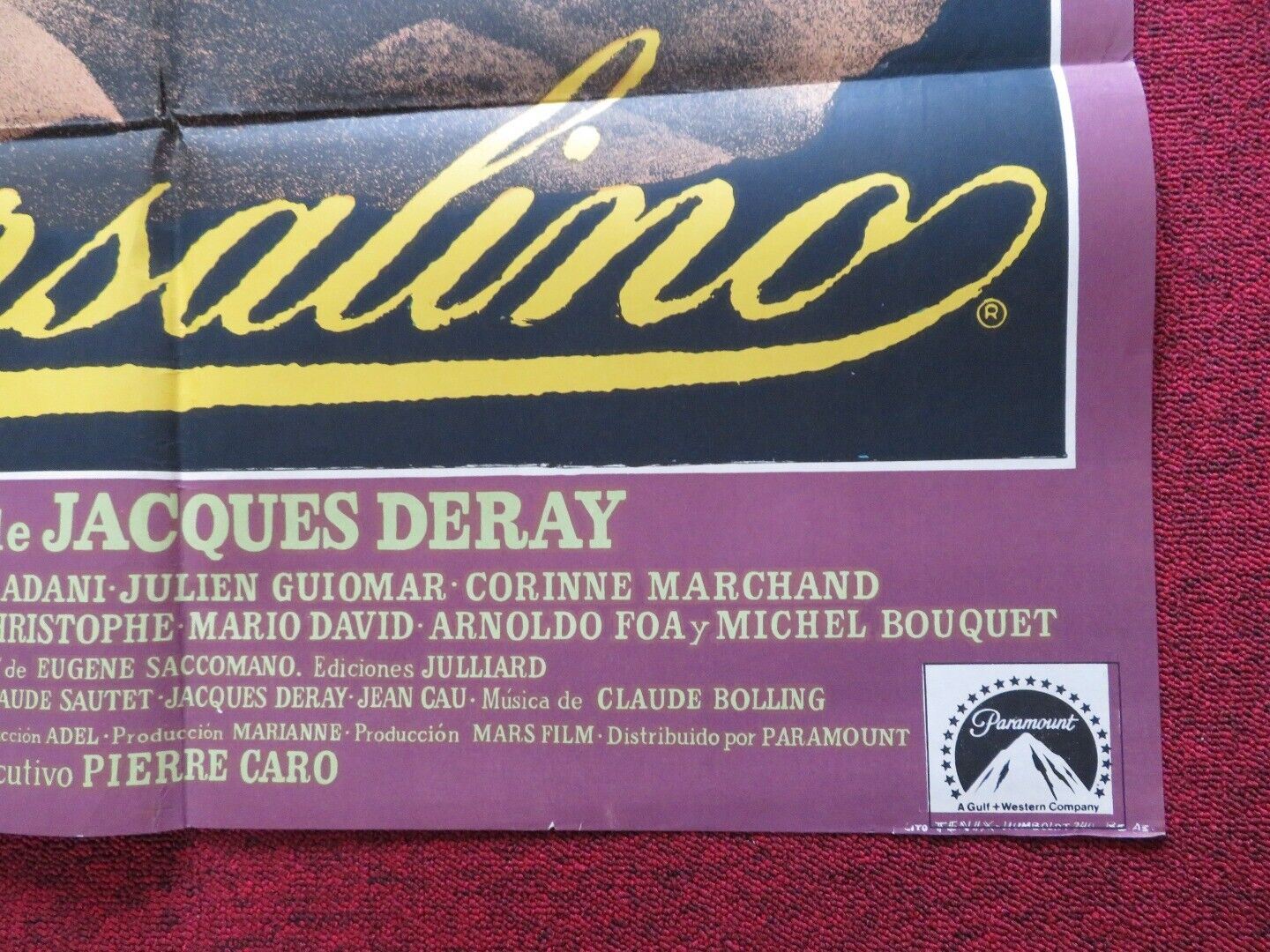 BORSALINO FOLDED ARGENTINA ONE SHEET POSTER ALAIN DELON JEAN-PAUL BELMONDO - Rendezvous Cinema