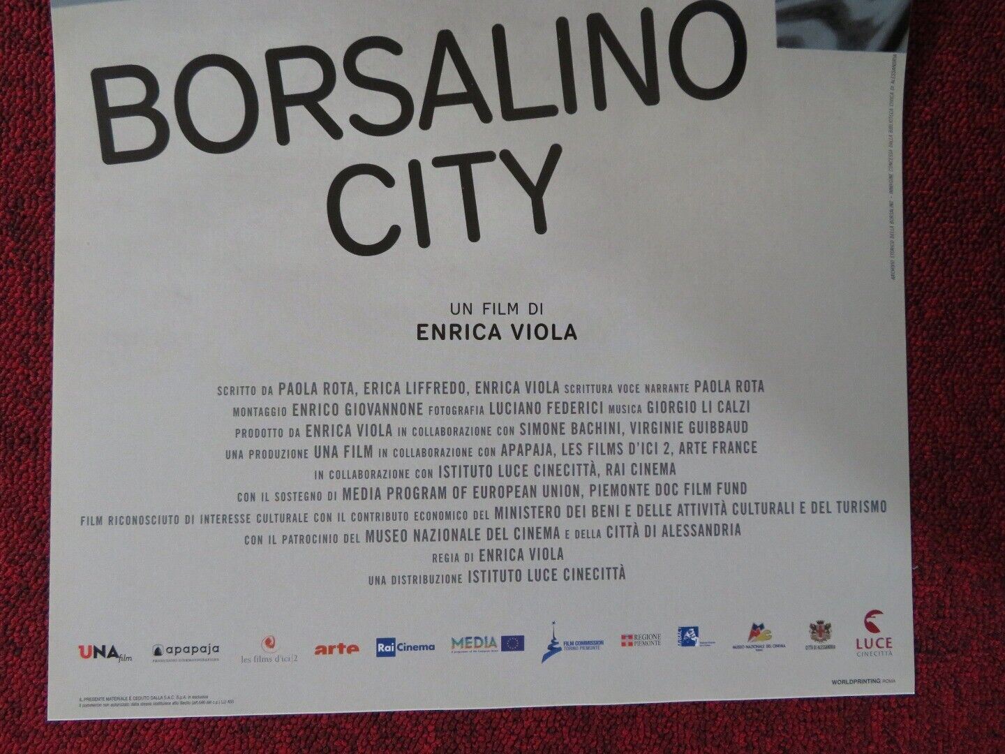 BORSALINO ITALIAN LOCANDINA (26.5"x13") POSTER SIMONE BACHINI 2016 Movie posters