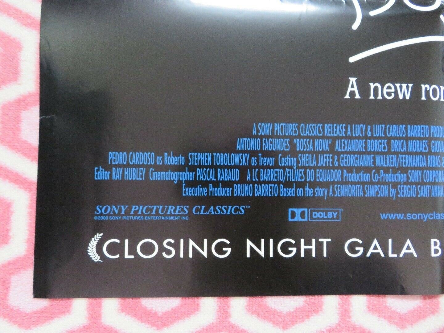 BOSSA NOVA US ONE SHEET POSTER AMY IRVING ANTONIO FAGUNDES 2000 Rendezvous Cinema Movie posters