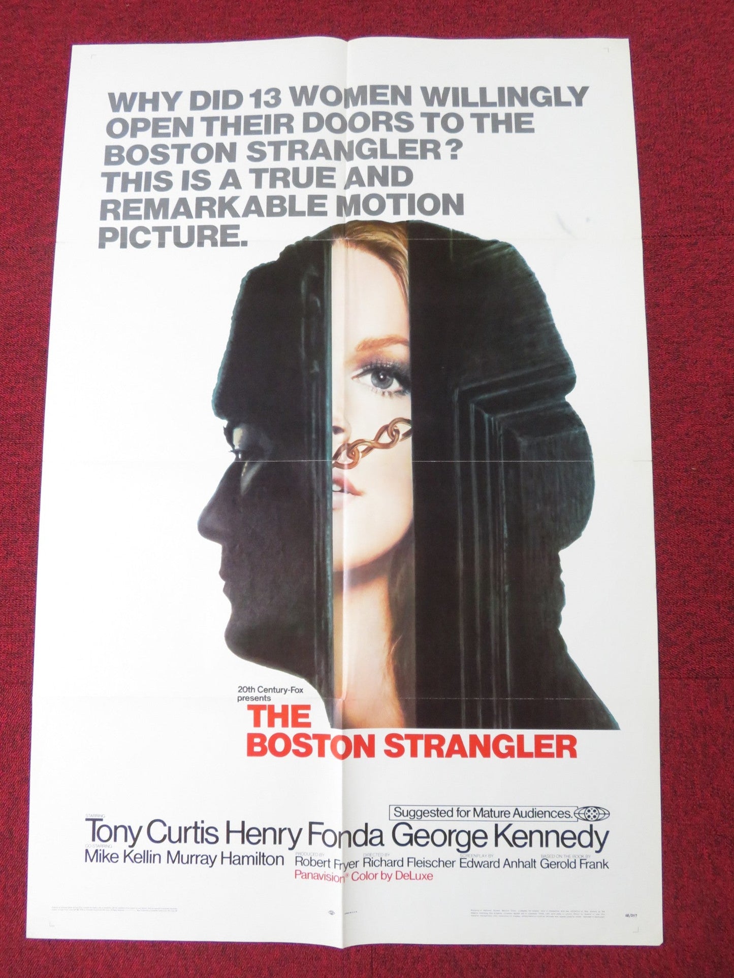 BOSTON STRANGLER FOLDED US ONE SHEET POSTER TONY CURTIS HENRY FONDA 1968 Rendezvous Cinema Movie posters