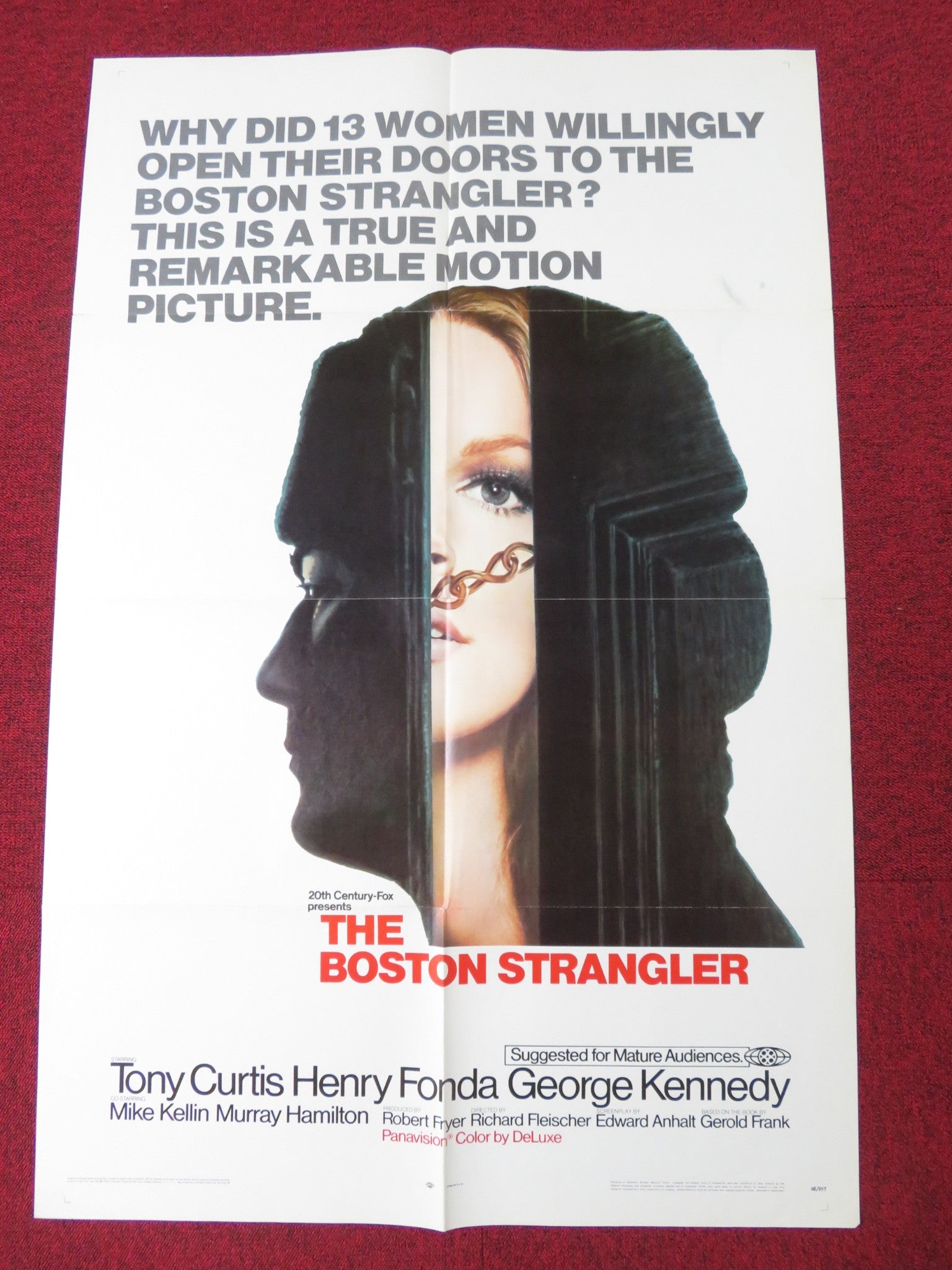 BOSTON STRANGLER FOLDED US ONE SHEET POSTER TONY CURTIS HENRY FONDA 1968 Rendezvous Cinema Movie posters