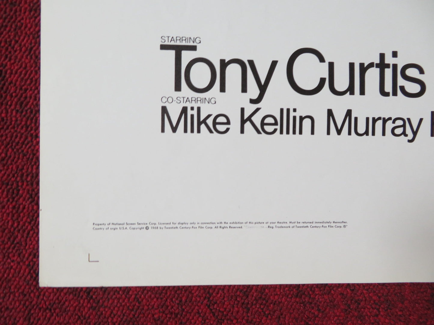 BOSTON STRANGLER FOLDED US ONE SHEET POSTER TONY CURTIS HENRY FONDA 1968 Rendezvous Cinema Movie posters