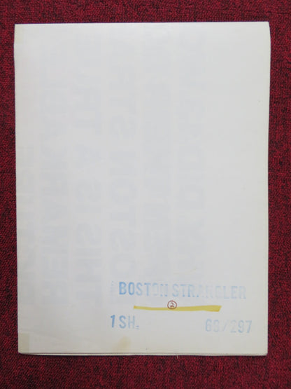 BOSTON STRANGLER FOLDED US ONE SHEET POSTER TONY CURTIS HENRY FONDA 1968 Rendezvous Cinema Movie posters