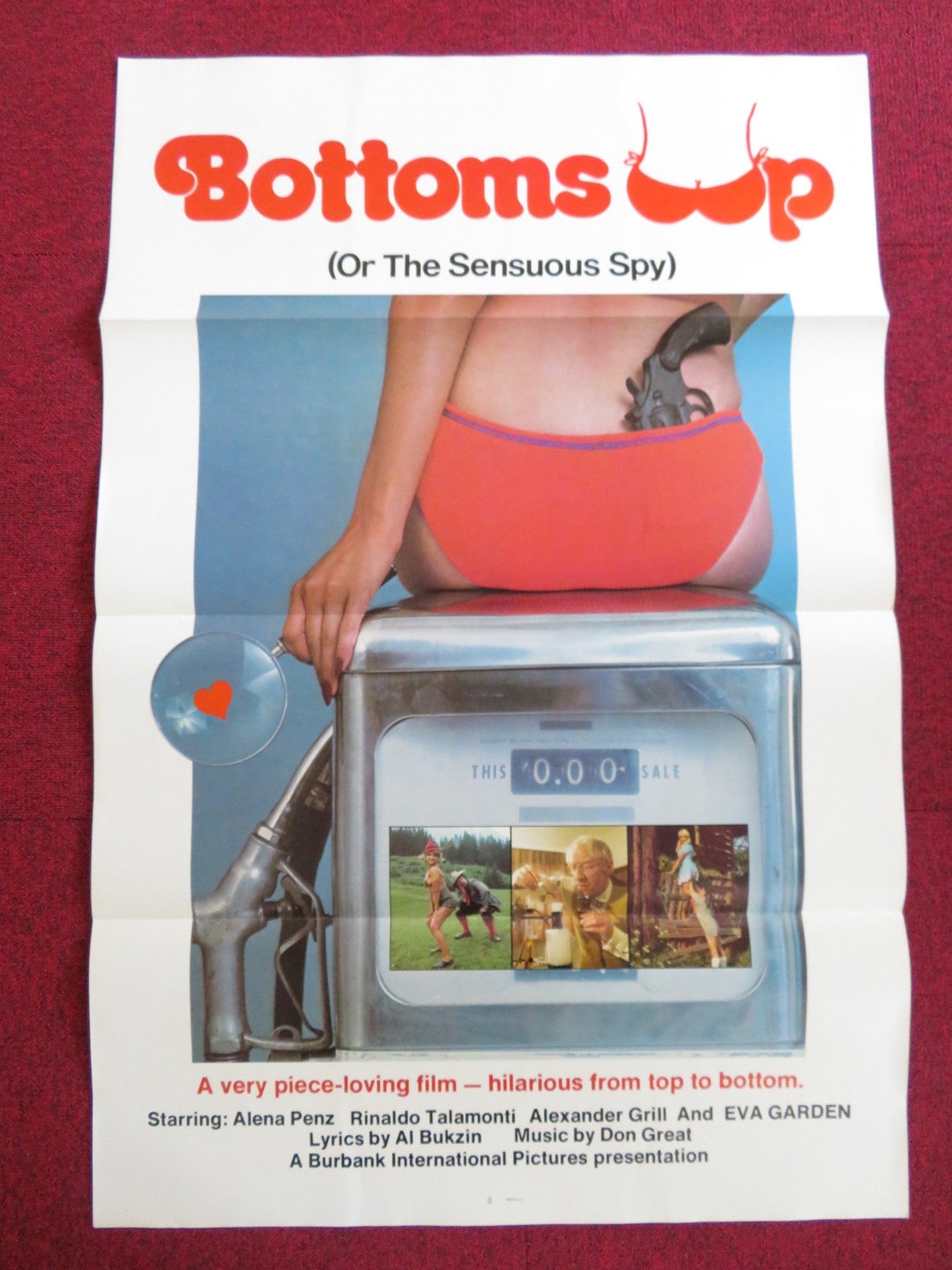 BOTTOMS UP US TRI FOLDED ONE SHEET ROLLED POSTER ALENA PENZ R. TALAMONTI 1974 Rendezvous Cinema Movie posters