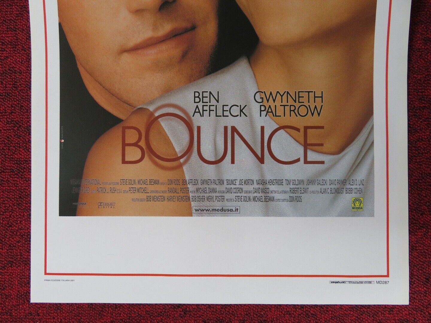 BOUNCE ITALIAN LOCANDINA (27.5"x13") POSTER BEN AFFLICK GWYNETH PALTROW 2001 Movie posters