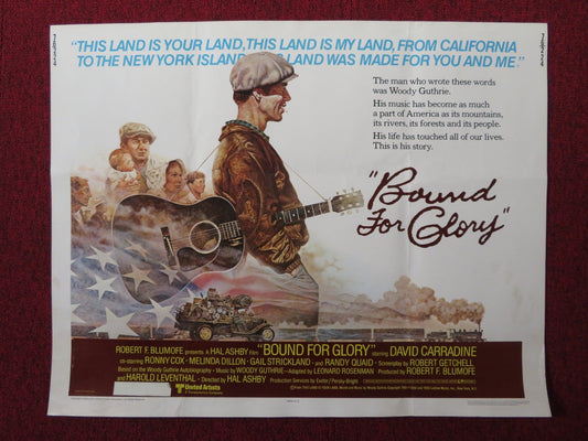BOUND FOR GLORY US HALF SHEET (22"x 28") POSTER DAVID CARRADINE RONNY COX 1976 Rendezvous Cinema Movie posters