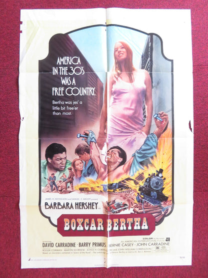 BOXCAR BERTHA FOLDED US ONE SHEET POSTER MARTIN SCORSESE BARBARA HERSHEY 1972 Rendezvous Cinema Movie posters