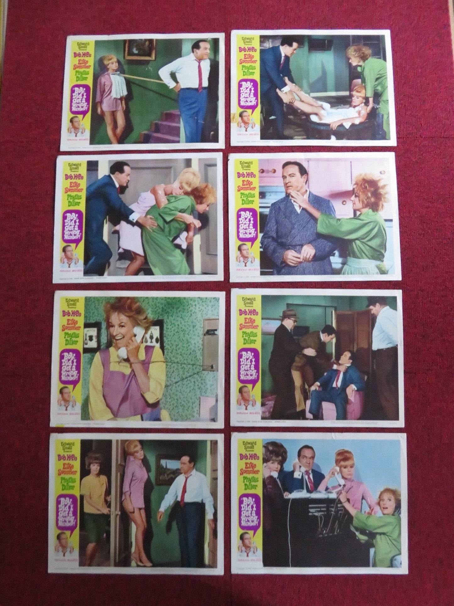 BOY, DID I GET A WRONG NUMBER US LOBBY CARD SET BOB HOPE ELKE SOMMER 1966 Rendezvous Cinema Movie posters