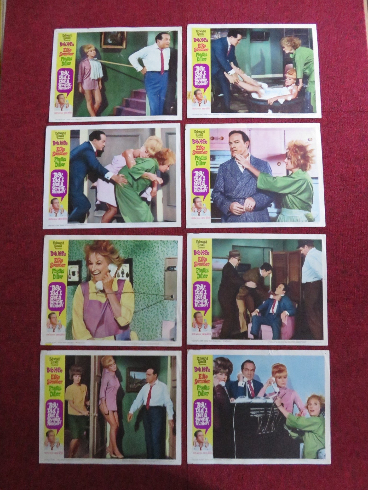 BOY, DID I GET A WRONG NUMBER US LOBBY CARD SET BOB HOPE ELKE SOMMER 1966 Rendezvous Cinema Movie posters
