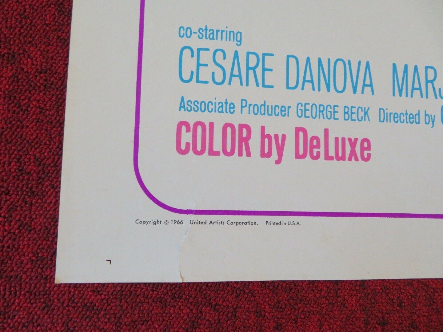 BOY, DID I GET THE WRONG NUMBER! FOLDED US ONE SHEET POSTER BOB HOPE 1966 Movie posters