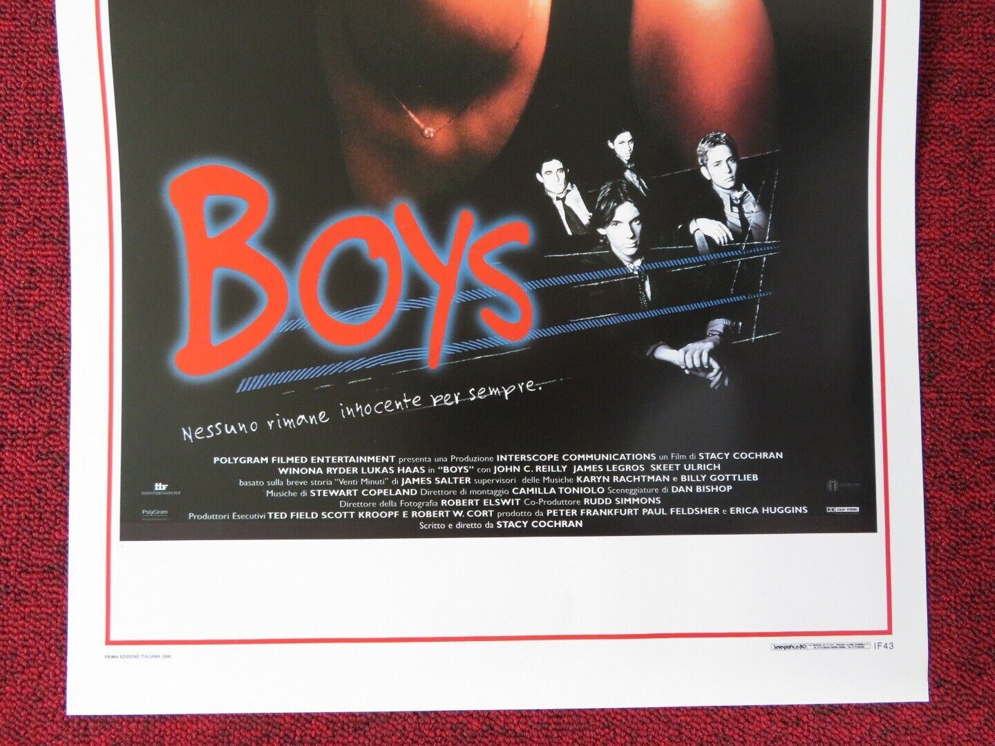 BOYS ITALIAN LOCANDINA (27.5"x13") POSTER WINONA RYDER LUKAS HAAS 1996 Movie posters