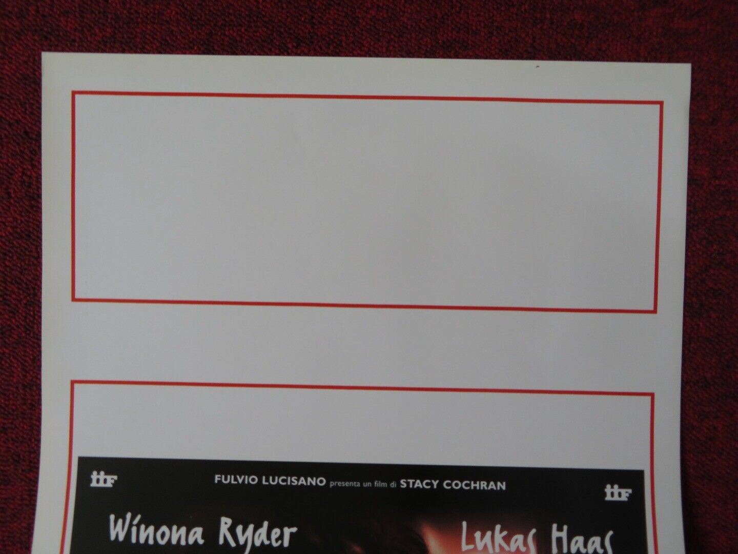 BOYS ITALIAN LOCANDINA (27.5"x13") POSTER WINONA RYDER LUKAS HAAS 1996 Movie posters