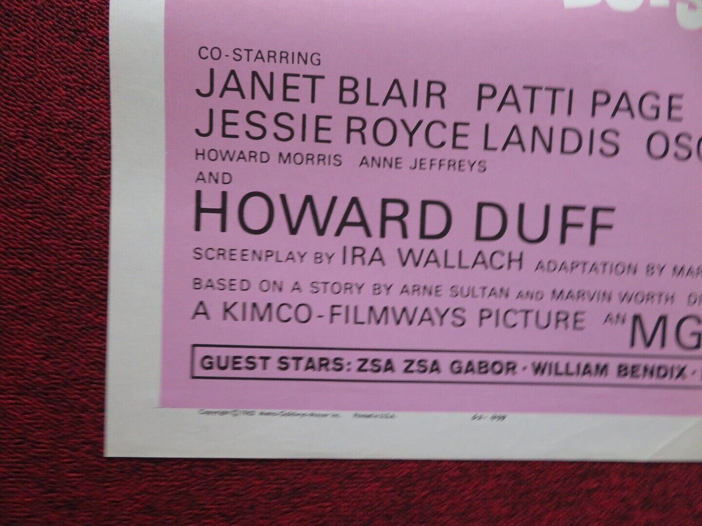 BOYS' NIGHT OUT FOLDED US ONE SHEET POSTER KIM NOVAK JAMES GARNER 1962 - Rendezvous Cinema