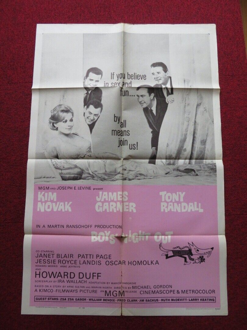 BOYS' NIGHT OUT FOLDED US ONE SHEET POSTER KIM NOVAK JAMES GARNER 1962 - Rendezvous Cinema