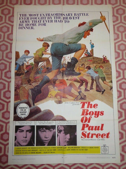 BOYS OF PAUL STREET US ONE SHEET POSTER ANTHONY KEMP WILLIAM BURLEIGH 1969 Movie posters