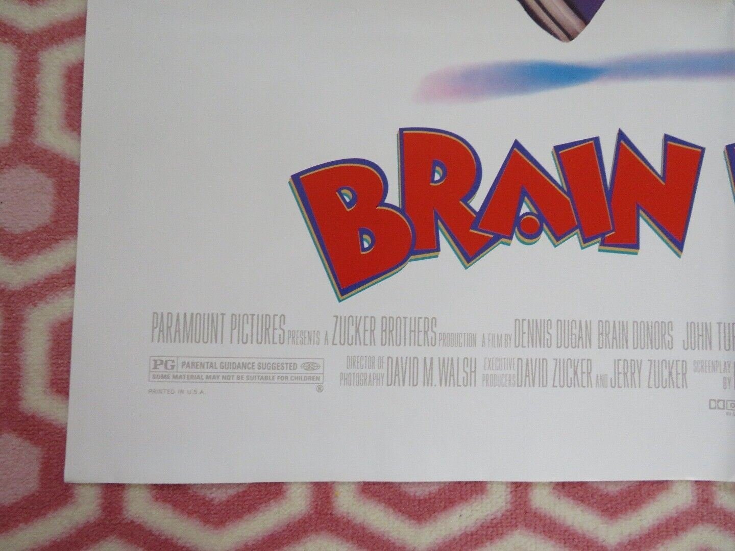 BRAIN DONORS FOLDED US ONE SHEET POSTER JOHN TURT TUURO BOB NELSON 1992 Movie posters