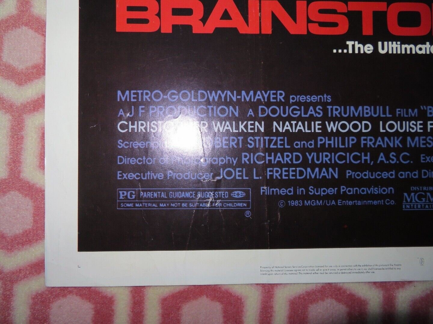 BRAINSTORM FOLDED US ONE SHEET POSTER CHRISTOPHER WALKEN NATALIE WOOD 1983 Movie posters