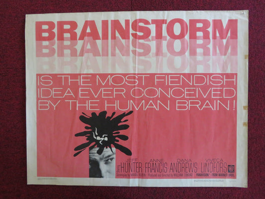 BRAINSTORM US HALF SHEET (22"x 28") POSTER JEFF HUNTER ANNE FRANCIS 1965 Rendezvous Cinema Movie posters