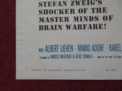 BRAINWASHED FOLDED US ONE SHEET POSTER CURT JURGENS CLAIRE BLOOM 1960 Movie posters