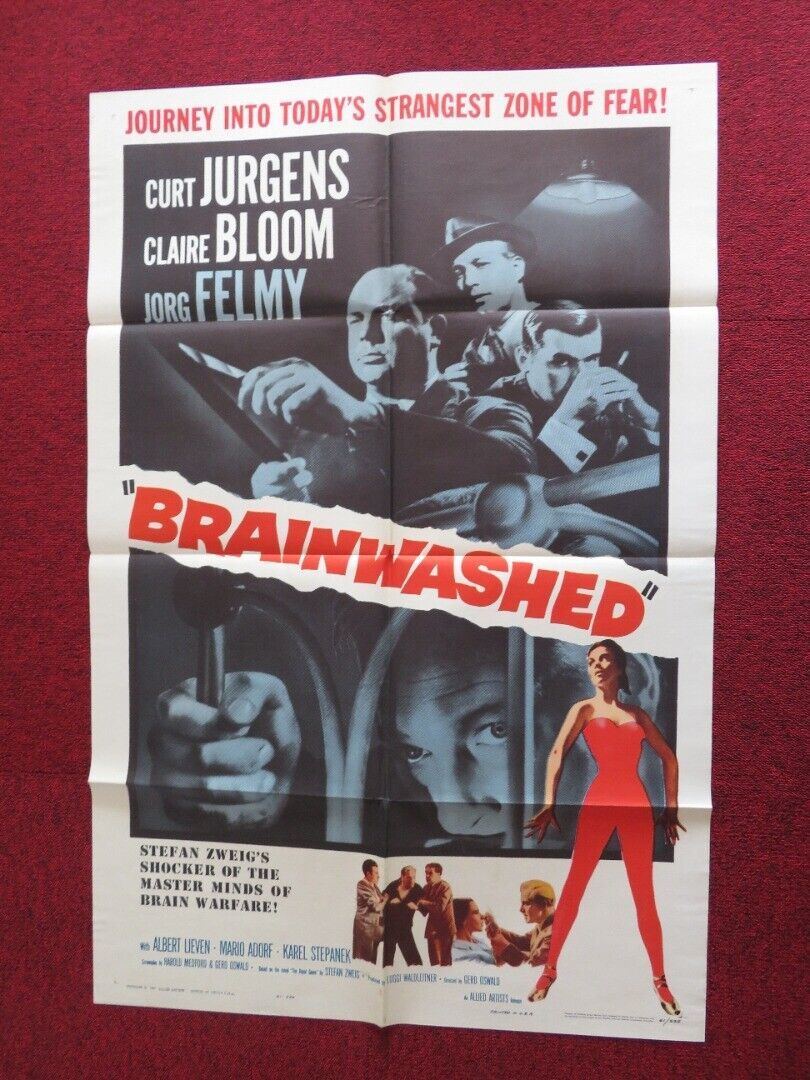 BRAINWASHED FOLDED US ONE SHEET POSTER CURT JURGENS CLAIRE BLOOM 1960 Movie posters