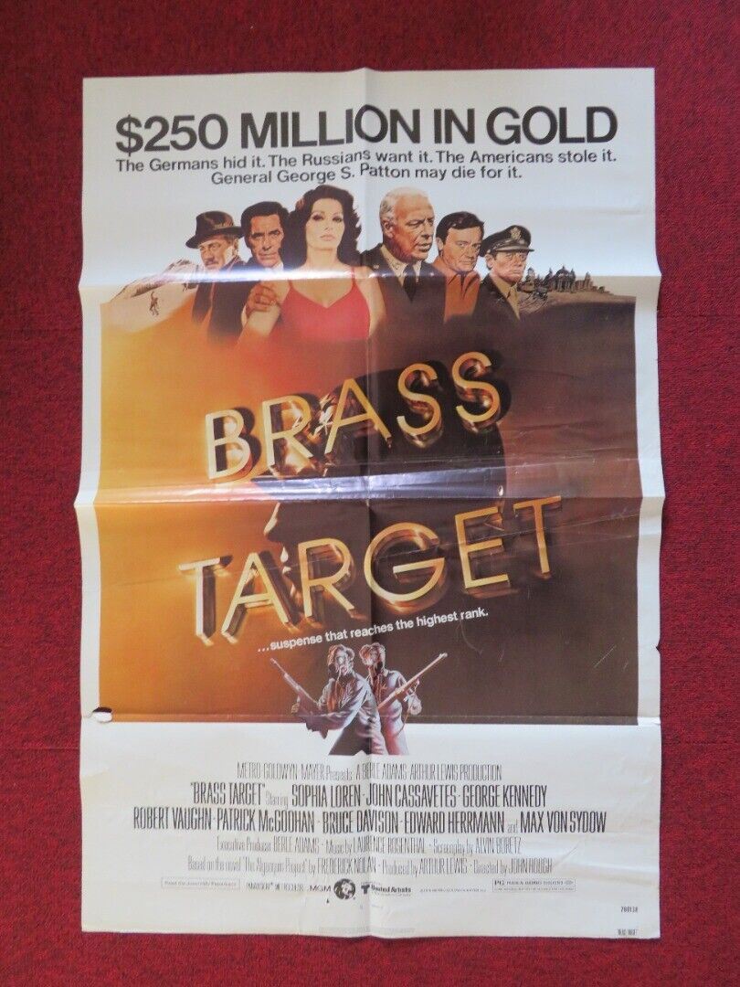 BRASS TARGET FOLDED US ONE SHEET POSTER SOPHIA LOREN JOHN CASSAVETES 1978 Movie posters