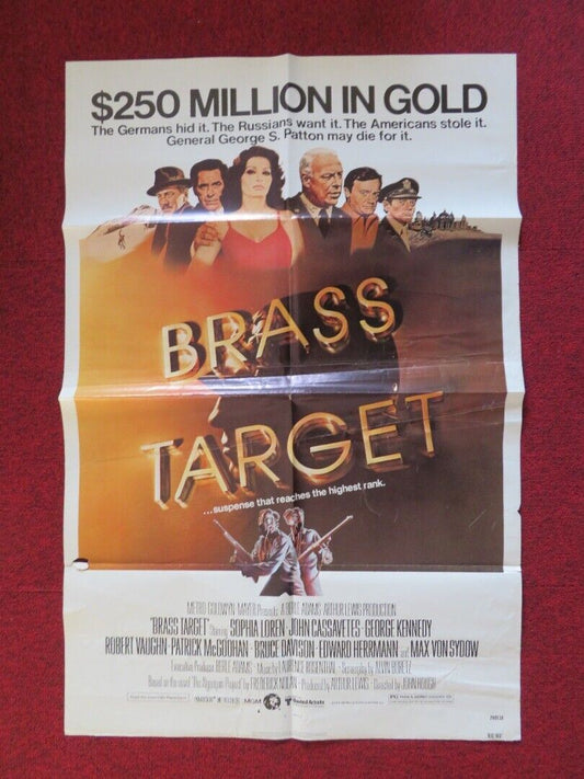 BRASS TARGET FOLDED US ONE SHEET POSTER SOPHIA LOREN JOHN CASSAVETES 1978 Movie posters