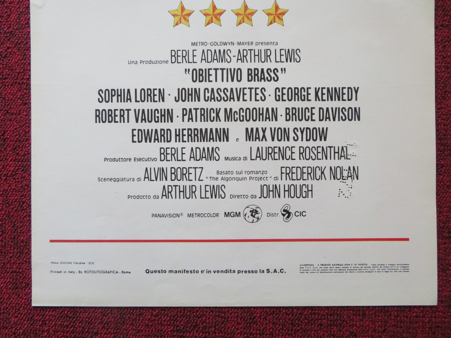 BRASS TARGET ITALIAN LOCANDINA POSTER SOPHIA LOREN JOHN CASSAVETES 1978 Rendezvous Cinema Movie posters