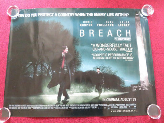 BREACH UK QUAD ROLLED POSTER CHRIS COOPER LAURA LINNEY 2007 Rendezvous Cinema Movie posters