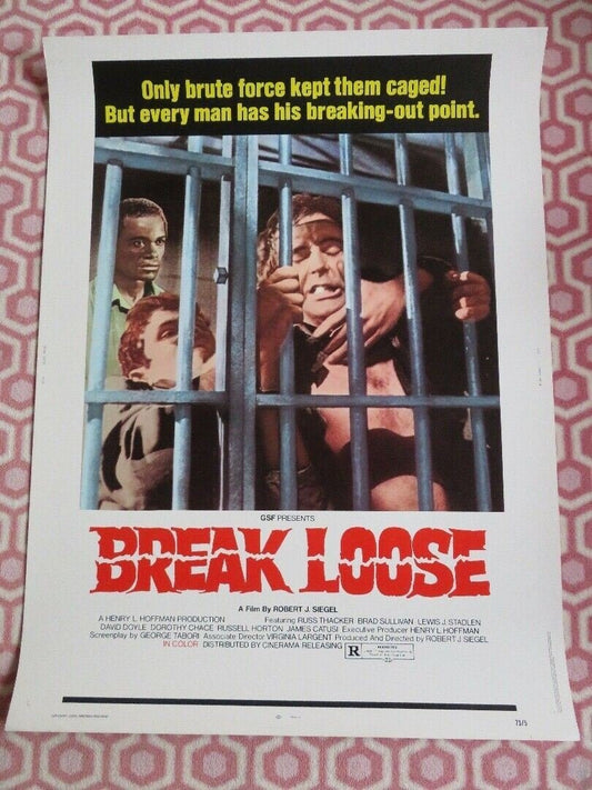 BREAK LOOSE / PARADES 30"x 40" ON CARD ROLLED POSTER RELEASE RUSS THACKER 1972 Movie posters