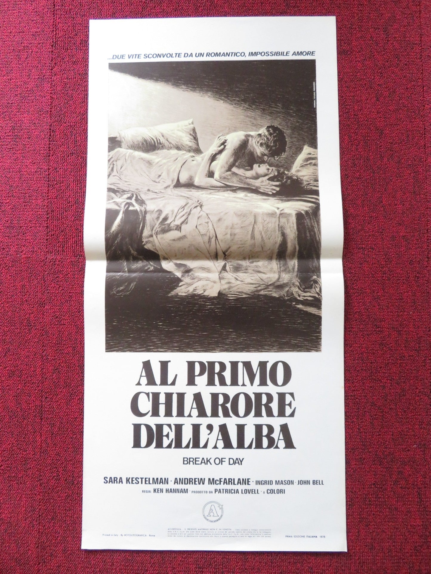 BREAK OF DAY ITALIAN LOCANDINA POSTER SARA KESTELMAN ANDREW MCFARLANE 1976 Rendezvous Cinema Movie posters