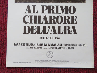 BREAK OF DAY ITALIAN LOCANDINA POSTER SARA KESTELMAN ANDREW MCFARLANE 1976 Rendezvous Cinema Movie posters