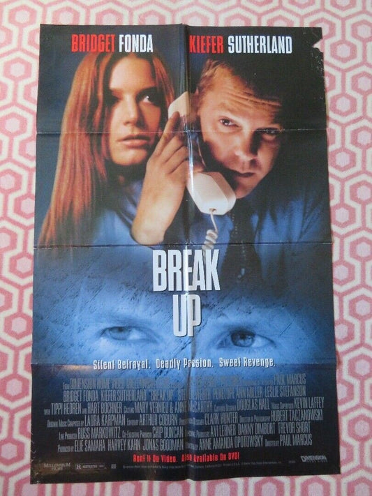 BREAK UP VIDEO DVD ONE SHEET FOLDED POSTER BRIGET FONDA KIEFER SUTHERLAND '98 Movie posters