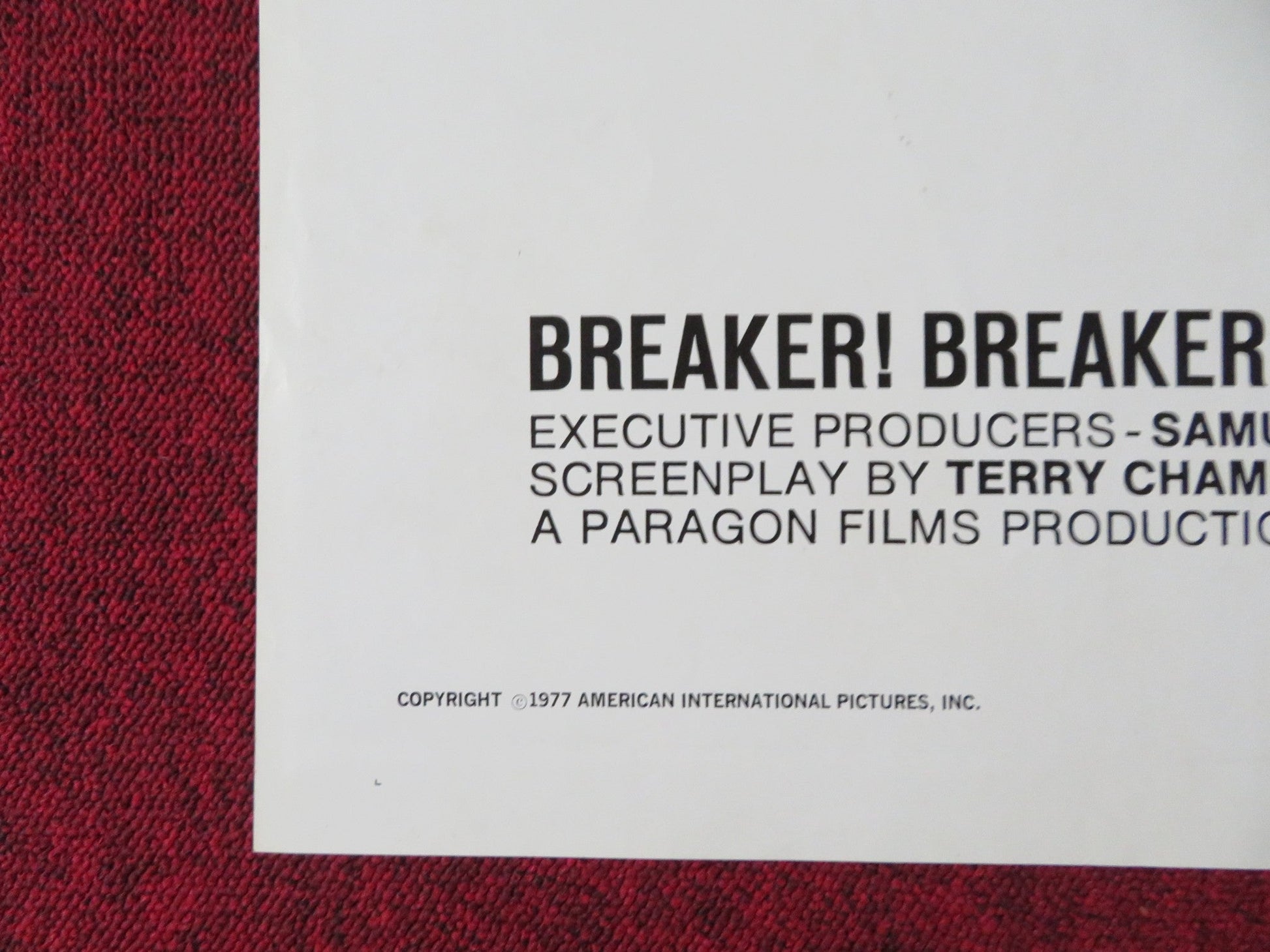 BREAKER! BREAKER! FOLDED US ONE SHEET POSTER CHUCK NORRIS GEORGE MURDOCK 1977 Rendezvous Cinema Movie posters