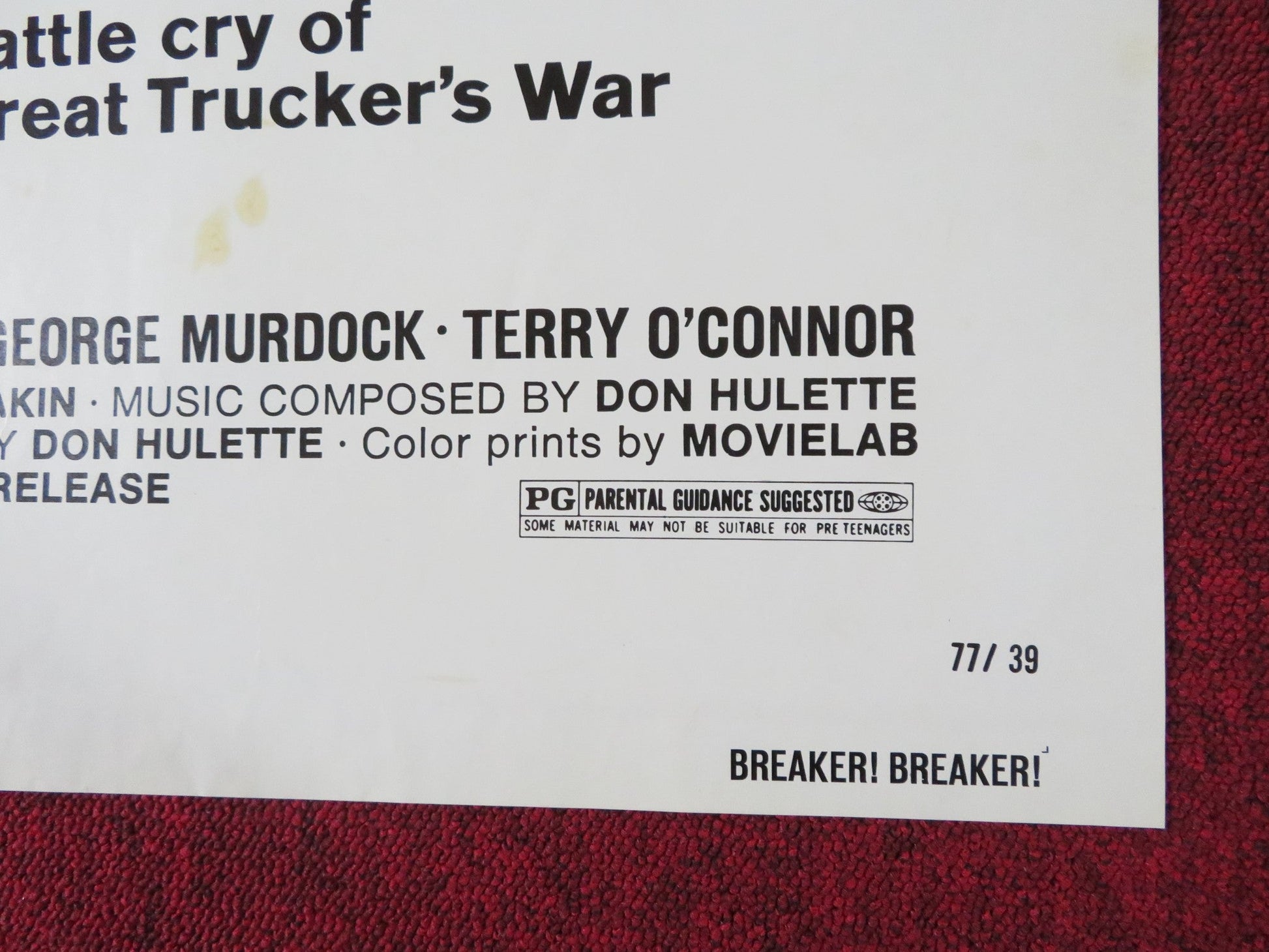 BREAKER! BREAKER! FOLDED US ONE SHEET POSTER CHUCK NORRIS GEORGE MURDOCK 1977 Rendezvous Cinema Movie posters