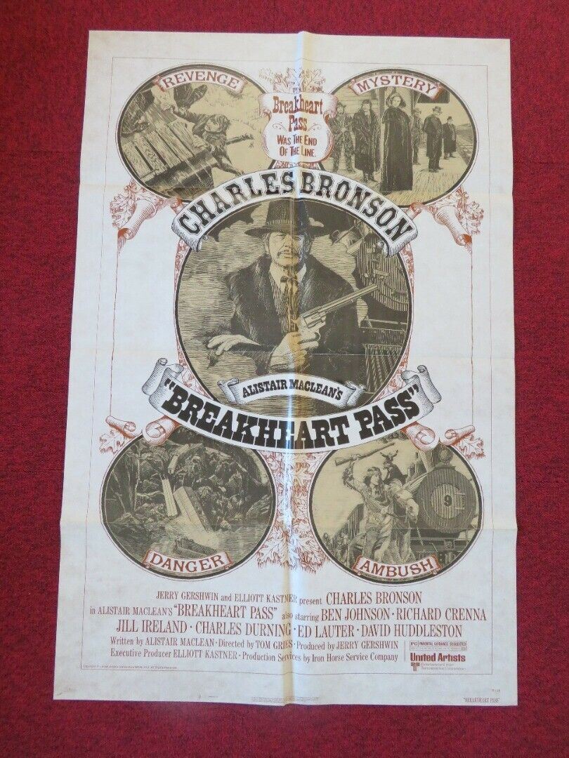 BREAKHEART PASS FOLDED US ONE SHEET POSTER CHARLES BRONSON 1976 Movie posters