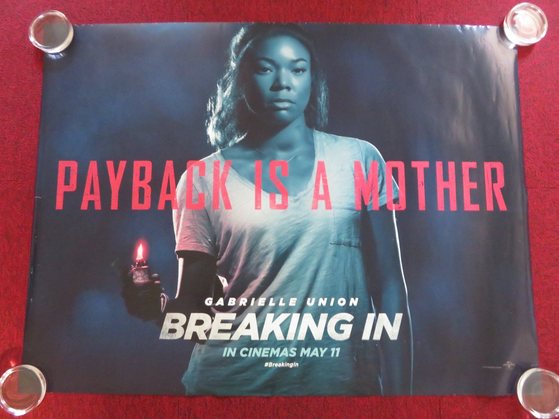BREAKING IN UK QUAD ROLLED POSTER GABRIELLE UNION BILLY BURKE 2018 Rendezvous Cinema Movie posters