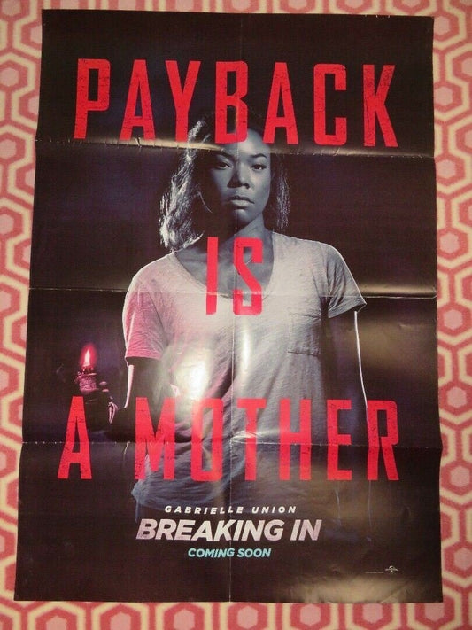 BREAKING IN US ONE SHEET POSTER GABRIELLE UNION 2018 Movie posters