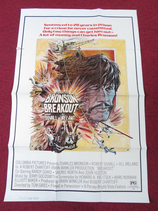 BREAKOUT - B FOLDED US ONE SHEET POSTER CHARLES BRONSON ROBERT DUVALL 1975 Rendezvous Cinema Movie posters