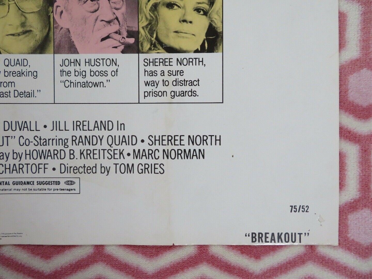BREAKOUT FOLDED US ONE SHEET POSTER CHARLES BRONSON ROBERT DUVALL 1975 - Rendezvous Cinema