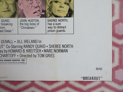 BREAKOUT FOLDED US ONE SHEET POSTER CHARLES BRONSON ROBERT DUVALL 1975 - Rendezvous Cinema