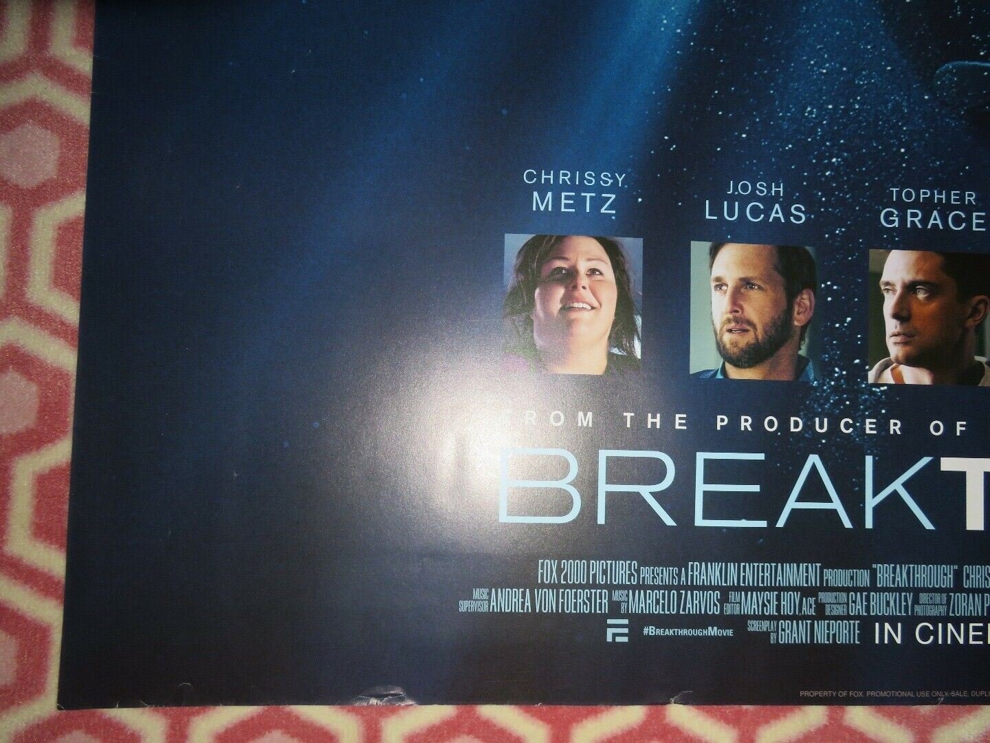 BREAKTHROUGH BRITISH QUAD (30"x 40") ROLLED POSTER CHRISSY METZ JOSH LUCAS Movie posters