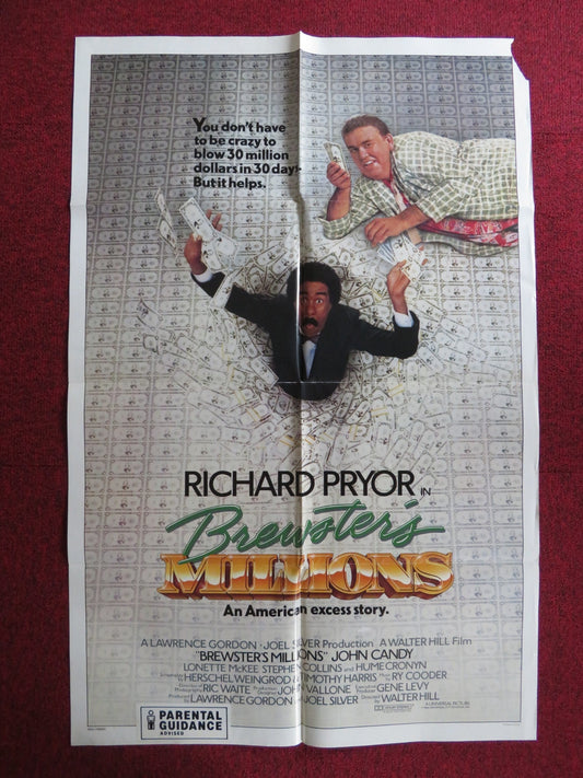 BREWSTER'S MILLIONS FOLDED US ONE SHEET POSTER RICHARD PRYOR JOHN CANDY 1985 Rendezvous Cinema Movie posters