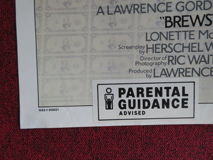 BREWSTER'S MILLIONS FOLDED US ONE SHEET POSTER RICHARD PRYOR JOHN CANDY 1985 Rendezvous Cinema Movie posters