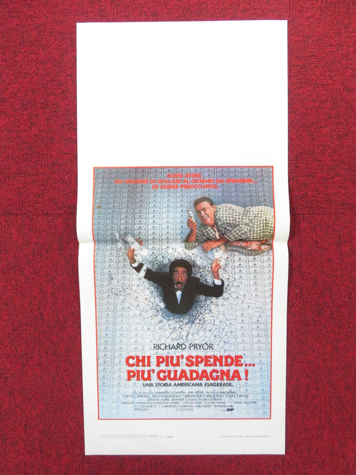 BREWSTER'S MILLIONS ITALIAN LOCANDINA POSTER RICHARD PRYOR JOHN CANDY 1985 Rendezvous Cinema Movie posters