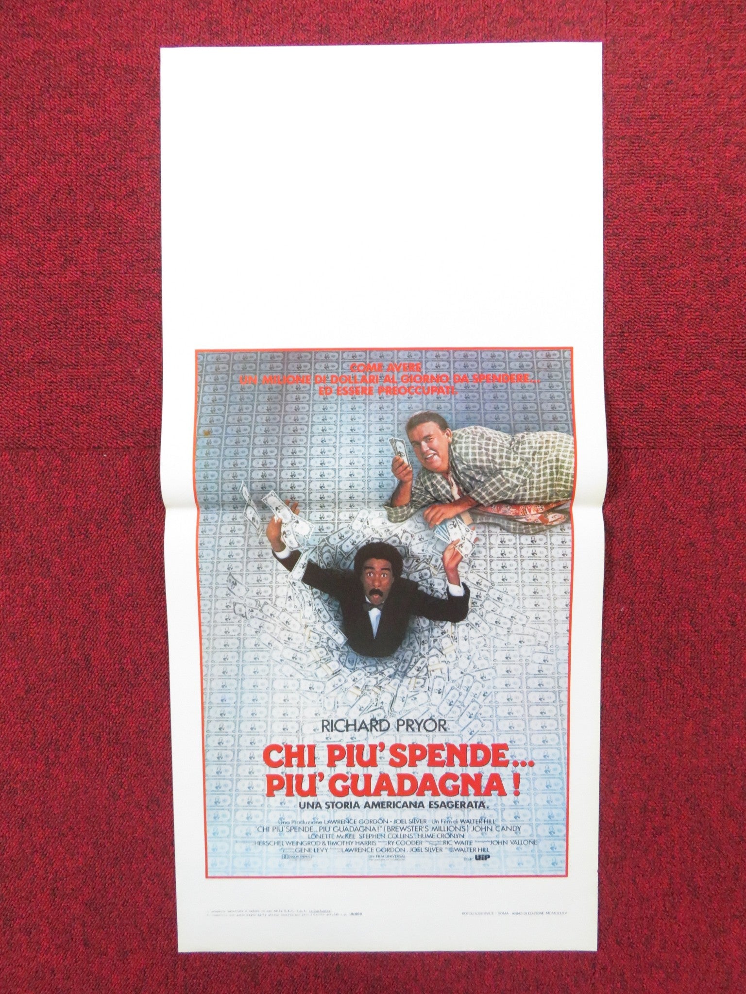 BREWSTER'S MILLIONS ITALIAN LOCANDINA POSTER RICHARD PRYOR JOHN CANDY 1985 Rendezvous Cinema Movie posters