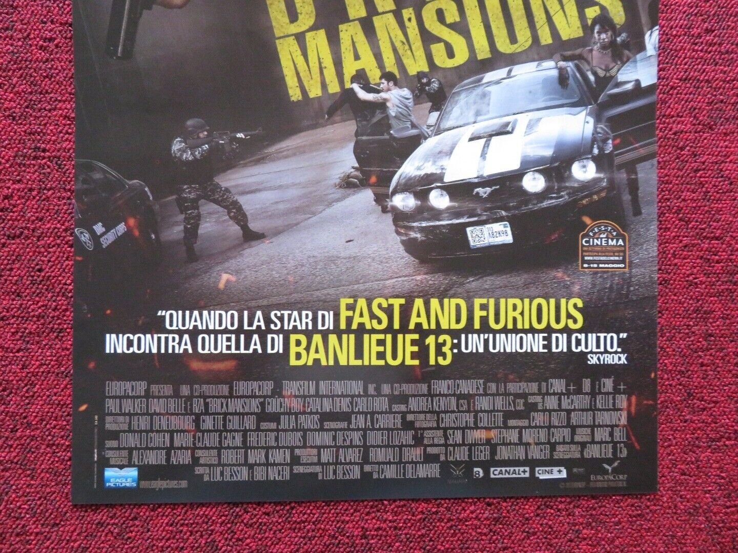 BRICK MANSIONS ITALIAN LOCANDINA (27"x12.5") POSTER PAUL WALKER DAVID BELLE 2013 Movie posters